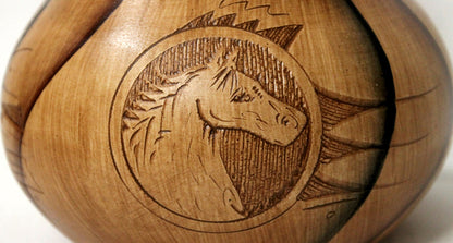 DBW42Horse HORSE HEAD Etched Collector Piece by Dwayne Blackhorse