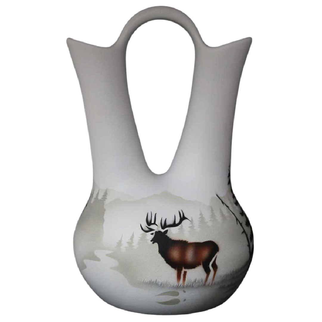High Country Tracks Elk 7 1/2 x 12 Wedding Vase -(63065)