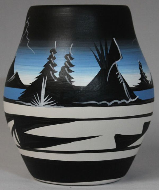 Mountain Storm 4 1/2 x 5 1/2 Vase -(23021)