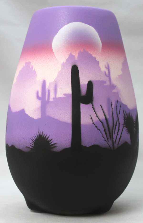 Purple Sonora Desert  6 x 8 1/2 Vase -(45091)
