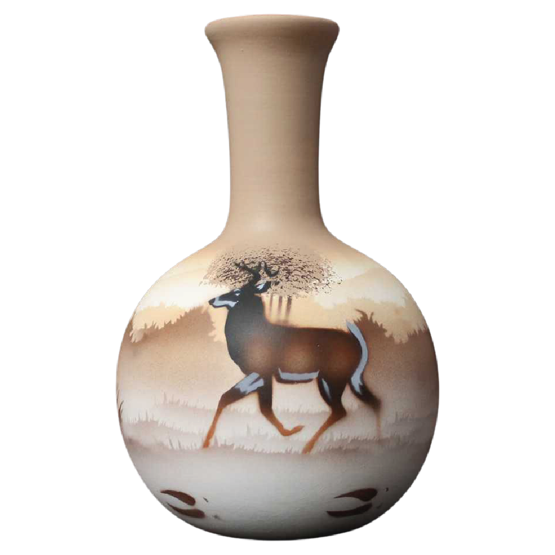 Back Country Tracks Deer 4 1/2 x 7 1/2 Ball Vase -(66031)
