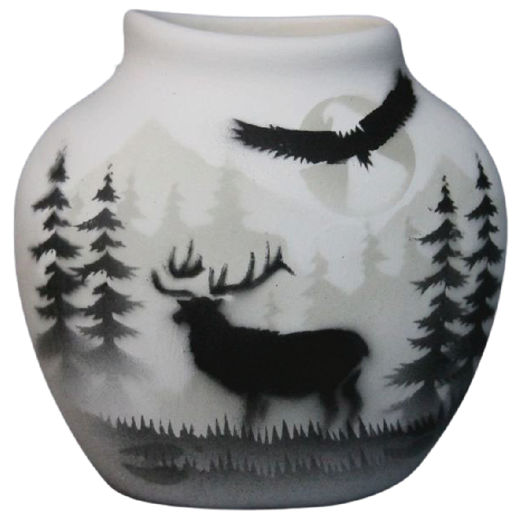 High Country Tracks Elk 3 x 3 Pillow Vase -(63141)