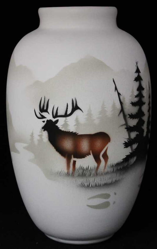 High Country Tracks Elk 6 x 10 Ginger Jar -(63033)