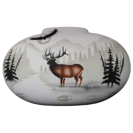 High Country Tracks Elk 16 1/2 x 10 1/2 Pillow Vase -(63142)