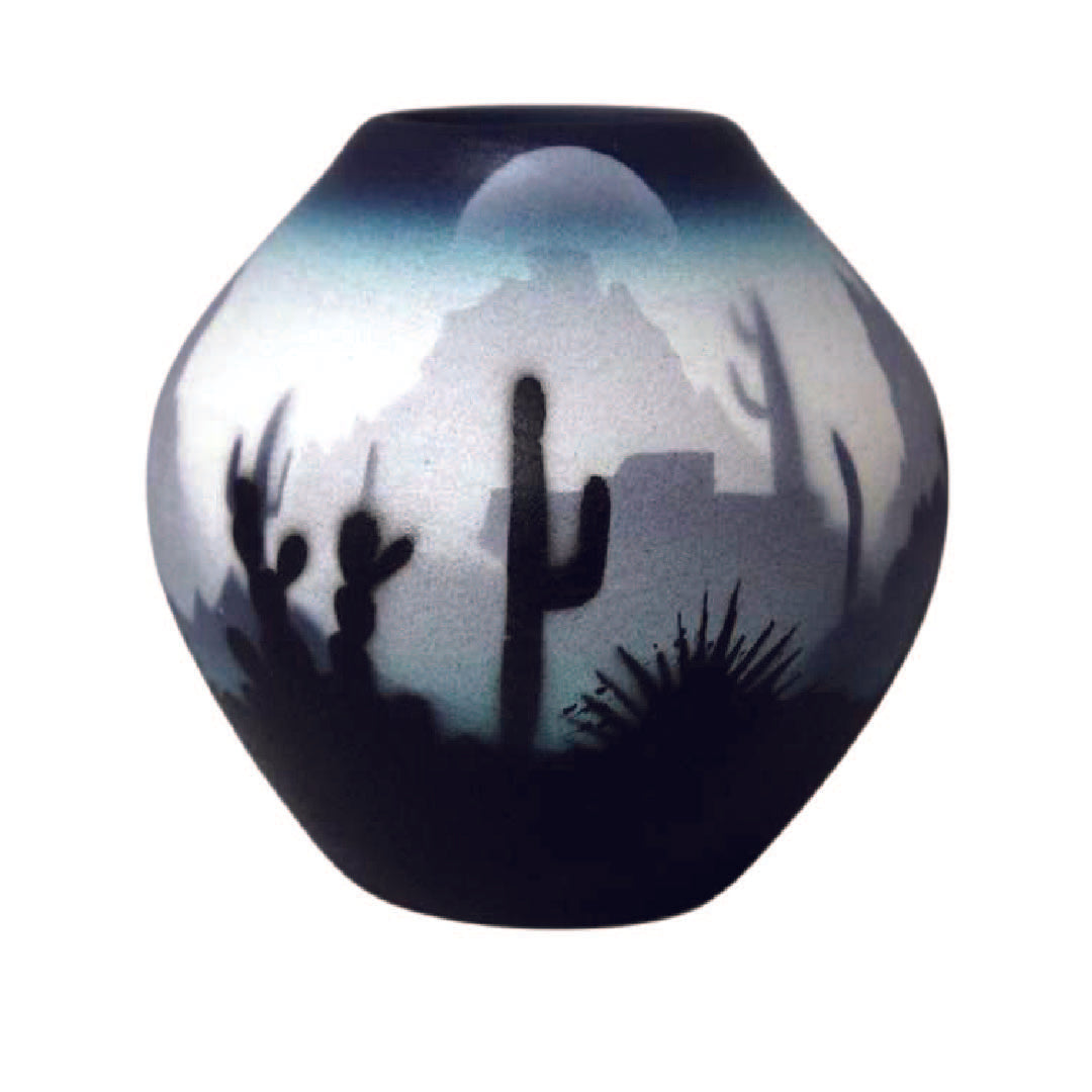 Blue Sonora Desert  8 1/2 x 9 1/2 Pot -(44052)